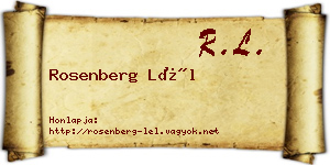 Rosenberg Lél névjegykártya